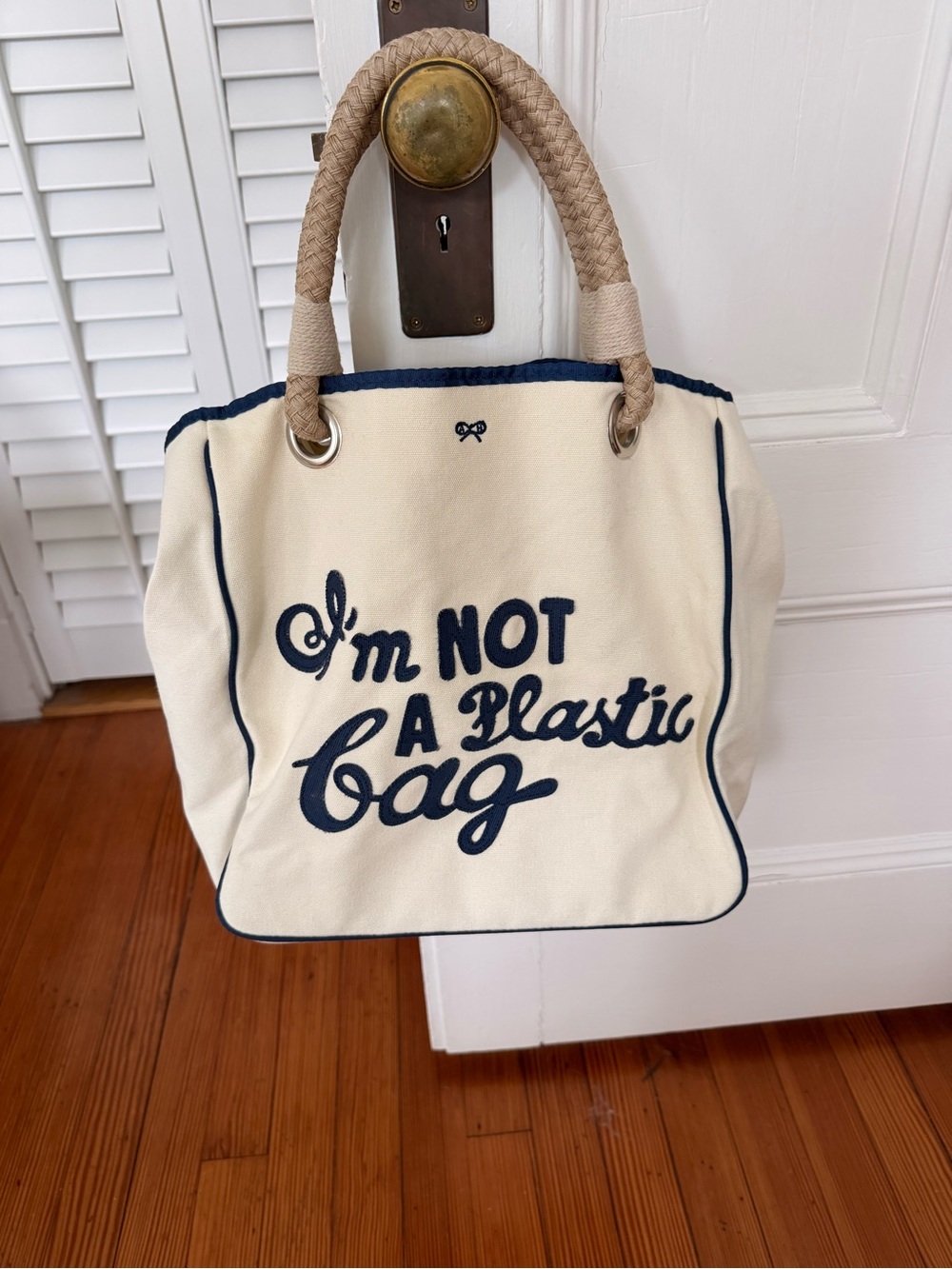Rare Anya Hindmarch 2007 Canvas Tote